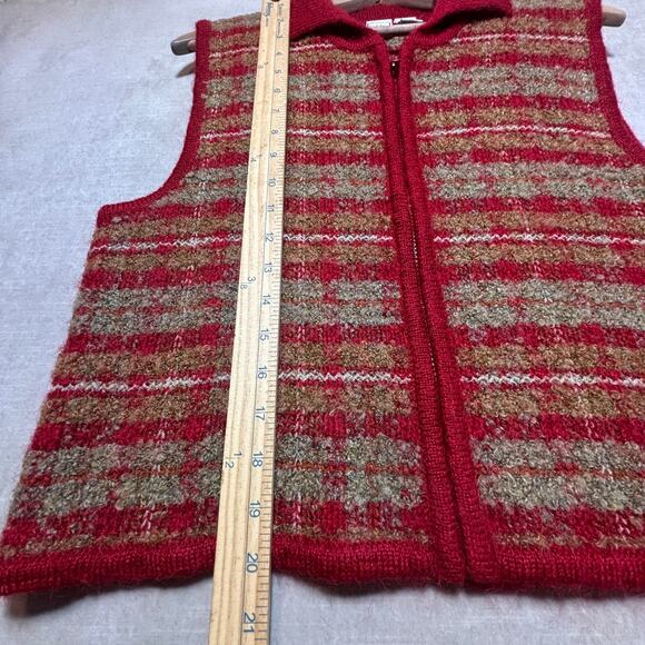 Vtg Boundary Waters Plaid Wool Blend Vest Zip Front M Rustic Cozy Cabin Grunge - Picture 6 of 6